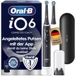 Oral-B iO Series 6 Elektrische Zahnb&uuml;rste, Schwarz | Inkl. 2 Ersatz-B&uuml;rstenk&ouml;pfe,