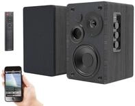 auvisio Lautsprecherbox: Aktives Stereo-Regallautsprecher-Set, Holz-Geh&auml;use,