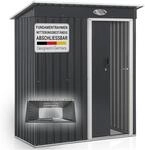 Juskys Ger&auml;tehaus Metall 1 m&sup2; &ndash; Ger&auml;teschuppen mit Pultdach, Schiebet&uuml;r &