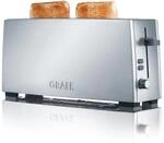 GRAEF Langschlitztoaster TO90 Silber mit Br&ouml;tchenaufsatz, f&uuml;r lange Brotscheiben,