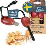 LIGHT MY FIRE Feuerstahl Outdoor Scout 2-in-1 mit Notfallpfeife, Feuerstahl Survival