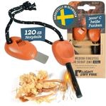 LIGHT MY FIRE Feuerstahl Outdoor Scout 2-in-1 mit Notfallpfeife, Feuerstahl Survival