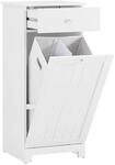 SoBuy Badezimmerschrank mit W&auml;schekorb - W&auml;scheschrank mit Schublade -...