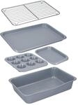 MasterClass Smart Ceramic 5er Set stapelbares Backgeschirr, Karbonstahl mit robuster