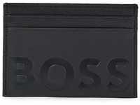 BOSS Herren Big BB S Card Kartenetui aus genarbtem Leder mit Logo-Prägung Schwarz