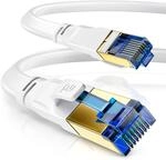 CSL - 15m CAT 8 Netzwerkkabel Flach und D&uuml;nn - Lan Kabel f&uuml;r 40 Gigabit High Speed,