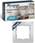 Kopp PARIS 1-fach Abdeckrahmen in Silber - 83 x 83 x 9,5 mm - Rahmen f&uuml;r Steckdosen
