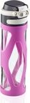 Leifheit Glasflasche Flip 600ml, 100% dichte Sportflasche, praktisches &Ouml;ffnen mit