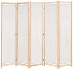 vidaXL Raumteiler 5-TLG. mit 8 Taschen Trennwand Paravent Spanische Wand