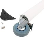 Tischbein M&ouml;belfuss auf Rolle mit Bremse &oslash; 60mm H&ouml;he 710 mm Weiss Tischfuss