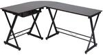 SVITA Eckhart Eckschreibtisch Gaming Tisch 150 x 120 cm Schwarze Metall-Beine