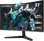 KOORUI Gaming Monitor 27 Zoll, 1500R Fläche Bildschirm 2560X1440 (QHD), 180HZ 1ms KOORUI Gaming Monitor 27 Zoll, 1500R Fläche Bildschirm 2560X1440 (QHD), 180HZ 1ms