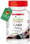 fairvital GABA Kapseln 750mg, 60 Kapseln, HOCHDOSIERT, 1500 mg pro Tagesdosis, VEGAN,