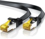10m CAT 7 Netzwerkkabel Flach, Ethernet Kabel, Gigabit Lan 10 Gbit s, Patchkabel,