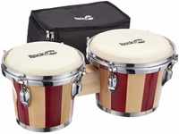 RockJam RJ-100301 7" and 8" Bongo Set with Padded Bag and Tuning Wrench Red and