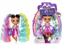 Barbie HHF82 - Extra Minis Puppe #6 (Bunte Haare) mit Blumen-Kleid, inklusive