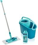 Leifheit Set CLEAN Twist Flachwischer Ergo 2.0 mit Kraftreiniger, Bodenwischer mit