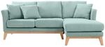 Miliboo - Ecksofa skandinavisch rechts blau Lagune Oslo