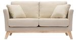 Miliboo Sofa skandinavisch 2 Pl&auml;tze Beige helle Holzbeine Oslo