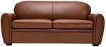 Miliboo Schlafsofa aus braunem Leder 3-Sitzer Club