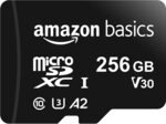 Amazon Basics MicroSDXC, 256 GB, mit SD Adapter, A2, U3, Lesegeschwindigkeit bis zu Amazon Basics MicroSDXC, 256 GB, mit SD Adapter, A2, U3, Lesegeschwindigkeit bis zu