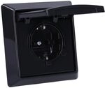 Busch-Jaeger Allwetter 44 Steckdosen-Set mit Klappdeckel IP44 Anthrazit | 1x SCHUKO