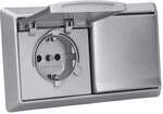 Busch-Jaeger Allwetter 44 Set: 2x SCHUKO Unterputz Steckdose mit Klappdeckel 20
