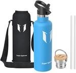 Super Sparrow Trinkflasche Edelstahl 1L - Auslaufsicher Thermoskanne, BPA-Frei