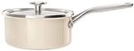 KitchenAid Steel Core Enamel Stielkasserolle mit Deckel (18cm/2l), deutsche Emaille,