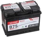 Accurat Basic B75 Autobatterie - 12V, 75Ah, 710A, zyklenfest, wartungsfrei, 30% mehr