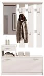 Vera Garderobe mit Spiegel wei&szlig; matt - Kompaktgarderobe, Dielenschrank, Flurschrank