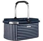 anndora Einkaufskorb NAVY 22 Liter - blau wei&szlig; gestreift