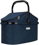 anndora Einkaufskorb 25 Liter Isolierkorb - Blau Hahnentritt