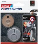 tesa Powerbutton Haken Universal LARGE aus verchromtem Metall - selbstklebender