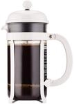Bodum Chambord Kaffeebereiter 8 Tassen, Chrom, Wei&szlig;, 10.6 x 17.1 x 24.5 cm, 1