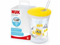 NUK Kunststoff, Action Cup Trinkbecher Kinder | 12+ Monate | 230 ml | Drehdeckel mit
