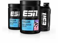 ESN ISOCLEAR Whey Isolate Protein Pulver, Blackberry, 2 x 908 g + Gratis Shaker,