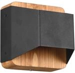 Trio Leuchten LED Wandleuchte Arino 224810132, Metall Schwarz matt, Holz, inkl. 4.3
