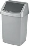 Click It M&uuml;lleimer mit Schwingdeckel 25 L silber Abfalleimer Eimer Abfall