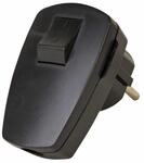 Kopp Schutzkontakt-Stecker mit Schalter, 1 St&uuml;ck, schwarz, 170405009