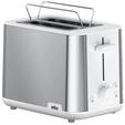 Braun PurShine Toaster HT1510 WH &ndash; Doppelschlitz-Toaster, 8 R&ouml;stgrade, Aufw&auml;rm- &