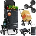 MONZANA&reg; 3in1 Einkaufstrolley 56L bis 50 kg klappbar abnehmbare Tasche 6 Rollen