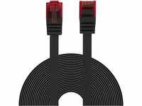 BIGtec Ethernet LAN Kabel 15m Flexibles flaches Netzwerkkabel Patchkabel schwarz