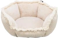 TRIXIE Hundebett Boho, weich & waschbar, Pl&uuml;schdetails &ndash; 80 x 80 cm, beige 