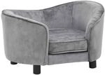 vidaXL Hundesofa Grau 69x49x40cm Pl&uuml;sch Hundecouch Hundebett Haustiersofa