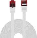 BIGtec Ethernet LAN Kabel 7,5m flexibles flaches Netzwerkkabel Patchkabel wei&szlig;