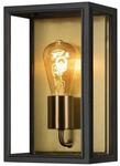 Konstsmide Wandleuchte Carpi | Stahl/klares Glas | E27 | schwarz/messing 