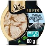 SHEBA Filets Adult Katzenfutter in Sauce mit Wei&szlig;fisch 16 x 60g Schale