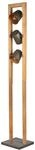 Trio Leuchten Stehleuchte Bell 401900367, Holz Natur, Metall Nickel antik/goldfabig