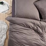 ESTELLA Bettw&auml;sche Takoma | Taupe | 155x220 cm + 80x80 cm | b&uuml;gelfreie Qualit&auml;t 
